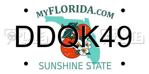 DDQK49 Florida License Plate