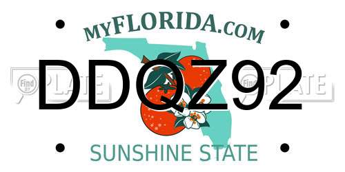 DDQZ92 Florida License Plate