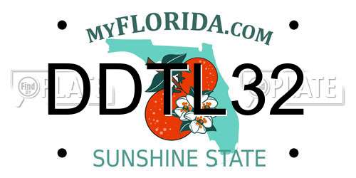 DDTL32 Florida License Plate