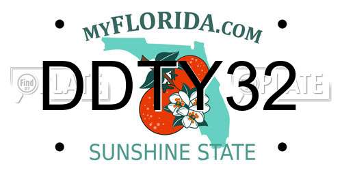 DDTY32 Florida License Plate