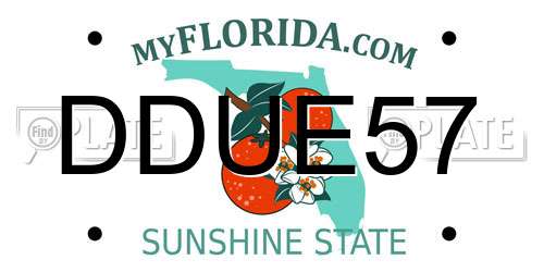 DDUE57 Florida License Plate