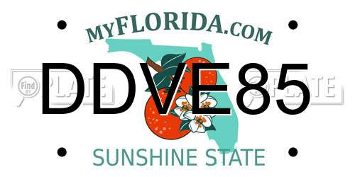 DDVE85 Florida License Plate