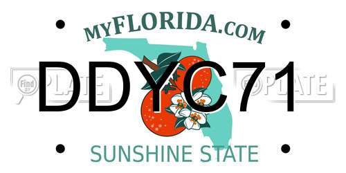 DDYC71 Florida License Plate