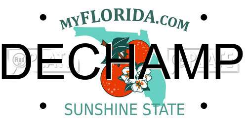DECHAMP Florida License Plate