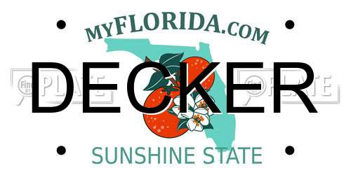 DECKER Florida License Plate