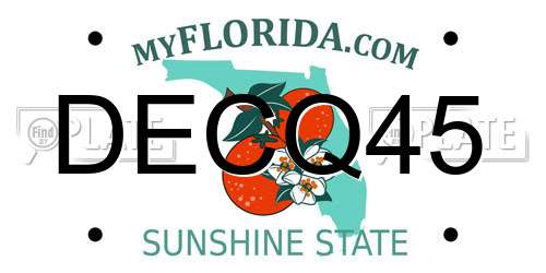 DECQ45 Florida License Plate