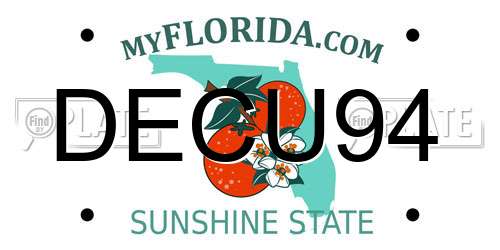 DECU94 Florida License Plate