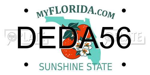 DEDA56 Florida License Plate