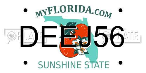 DEEJ56 Florida License Plate