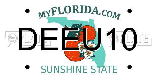 DEEU10 Florida License Plate