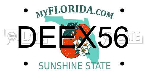 DEEX56 Florida License Plate