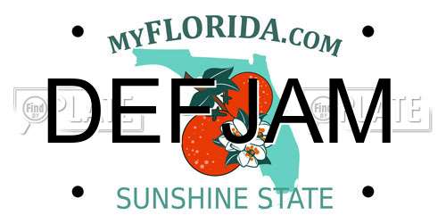 DEFJAM Florida License Plate