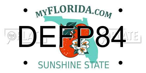 DEFP84 Florida License Plate