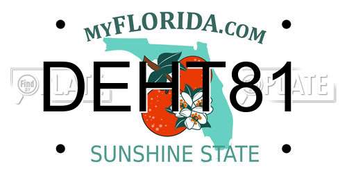 DEHT81 Florida License Plate