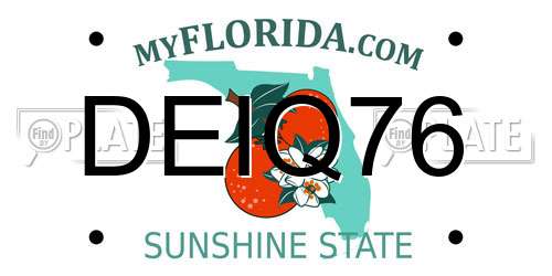 DEIQ76 Florida License Plate