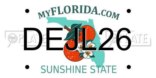 DEJL26 Florida License Plate