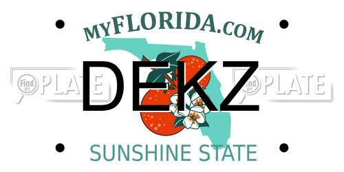 DEKZ Florida License Plate