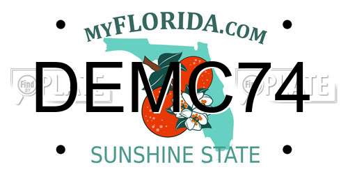 DEMC74 Florida License Plate