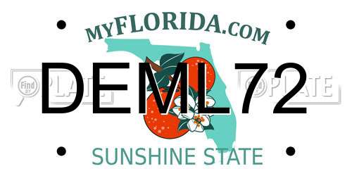 DEML72 Florida License Plate