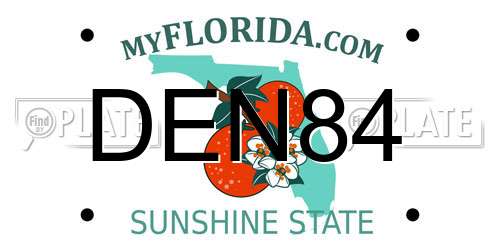 DEN84 Florida License Plate