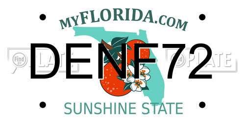 DENF72 Florida License Plate
