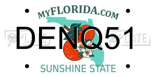 DENQ51 Florida License Plate