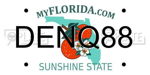 DENQ88 Florida License Plate