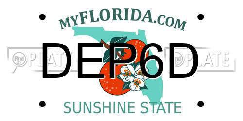 DEP6D Florida License Plate