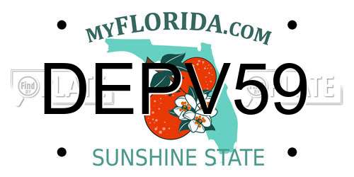 DEPV59 Florida License Plate