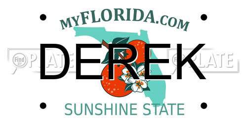 DEREK Florida License Plate
