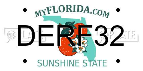 DERF32 Florida License Plate