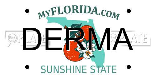 DERMA Florida License Plate