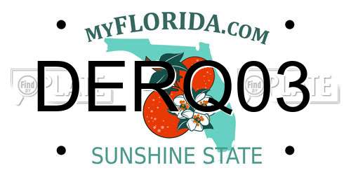 DERQ03 Florida License Plate