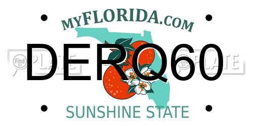 DERQ60 Florida License Plate