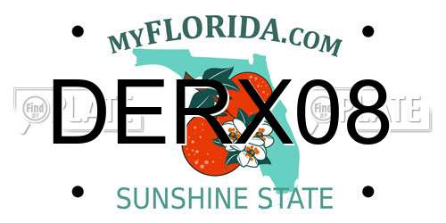 DERX08 Florida License Plate