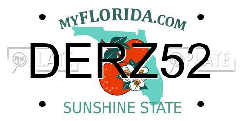 DERZ52 Florida License Plate