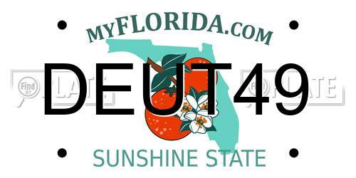 DEUT49 Florida License Plate