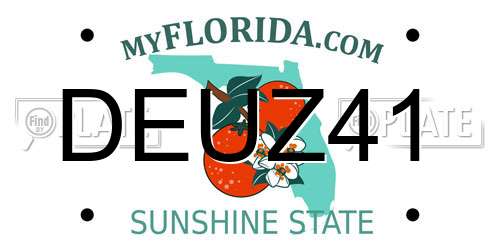 DEUZ41 Florida License Plate