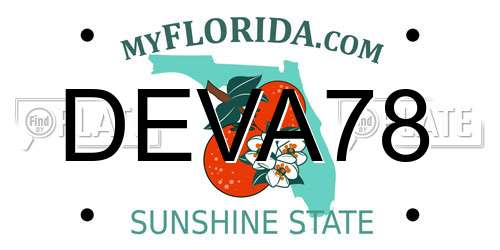DEVA78 Florida License Plate