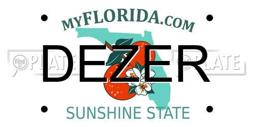 DEZER Florida License Plate