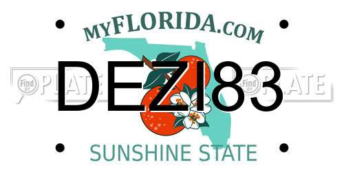 DEZI83 Florida License Plate