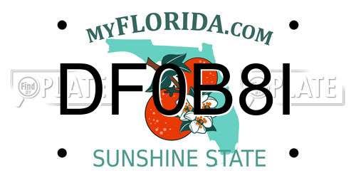 DF0B8I Florida License Plate