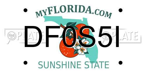 DF0S5I Florida License Plate
