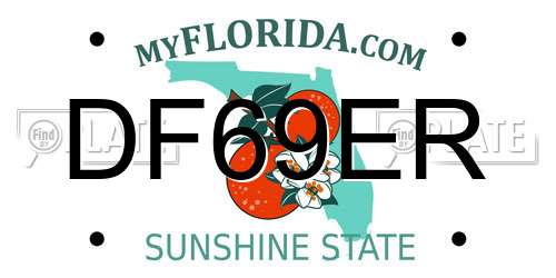DF69ER Florida License Plate