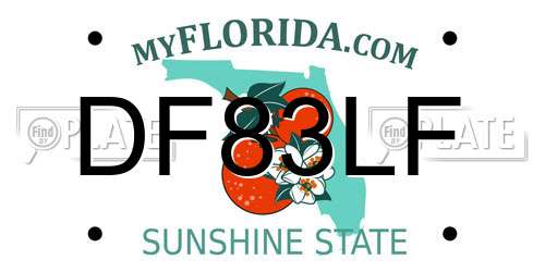 DF83LF Florida License Plate