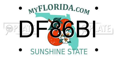 DF86BI Florida License Plate