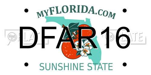 DFAR16 Florida License Plate