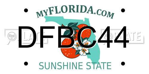 DFBC44 Florida License Plate