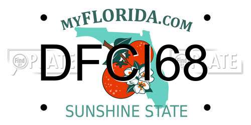 DFCI68 Florida License Plate