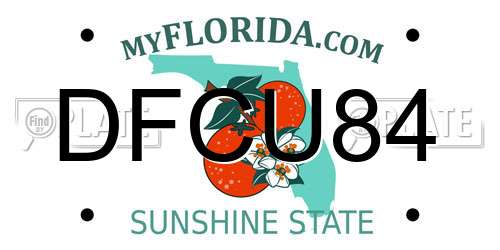 DFCU84 Florida License Plate